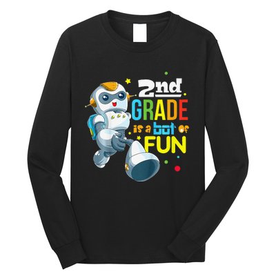 Back To School Team Second Grade Cool Robot Long Sleeve Shirt