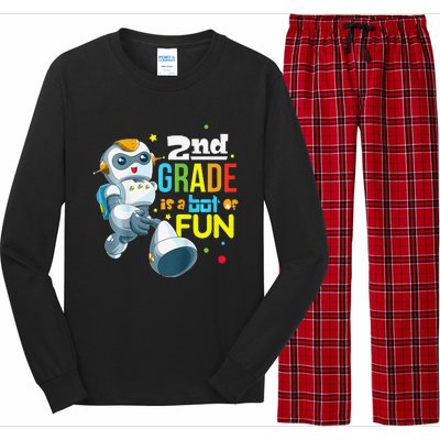 Back To School Team Second Grade Cool Robot Long Sleeve Pajama Set