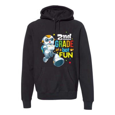 Back To School Team Second Grade Cool Robot Premium Hoodie