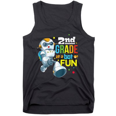 Back To School Team Second Grade Cool Robot Tank Top