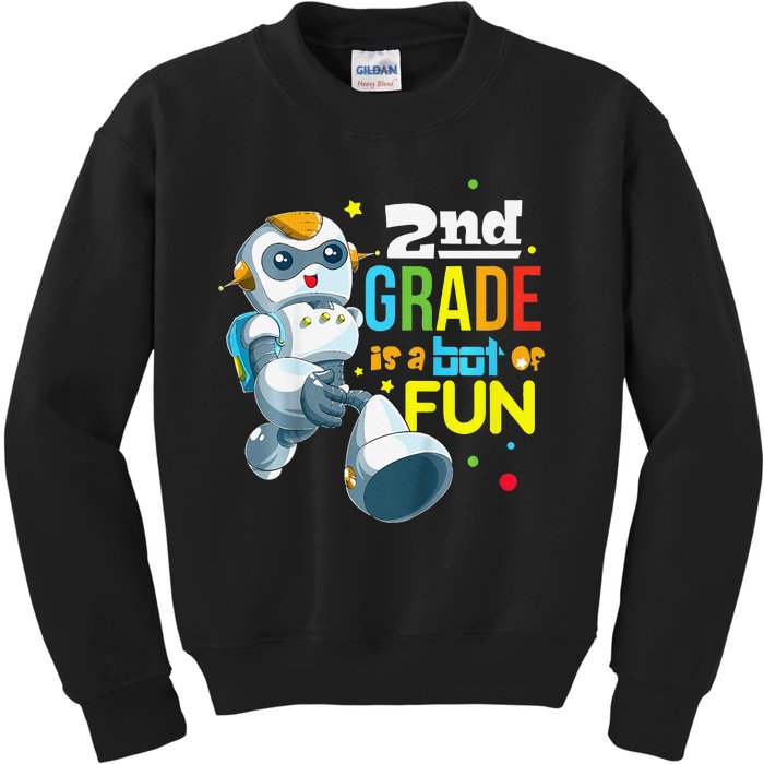 Back To School Team Second Grade Cool Robot Kids Sweatshirt