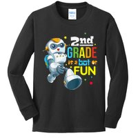 Back To School Team Second Grade Cool Robot Kids Long Sleeve Shirt