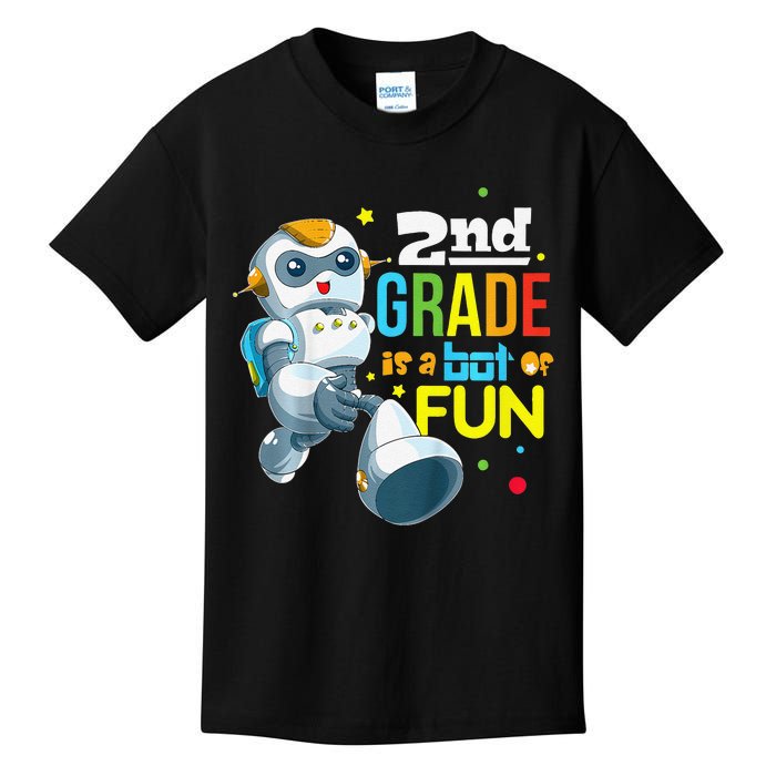 Back To School Team Second Grade Cool Robot Kids T-Shirt