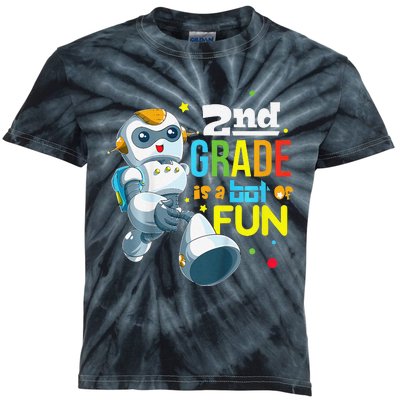 Back To School Team Second Grade Cool Robot Kids Tie-Dye T-Shirt