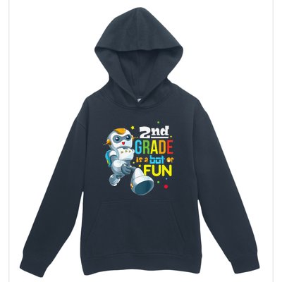 Back To School Team Second Grade Cool Robot Urban Pullover Hoodie