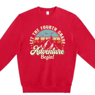 Back To School Let The 4th Grade Adventure Begin Premium Crewneck Sweatshirt