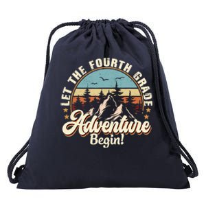 Back To School Let The 4th Grade Adventure Begin Drawstring Bag