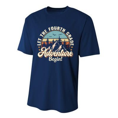 Back To School Let The 4th Grade Adventure Begin Performance Sprint T-Shirt