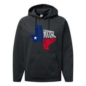 Beautiful Texas State Flag Star Silhouette Performance Fleece Hoodie