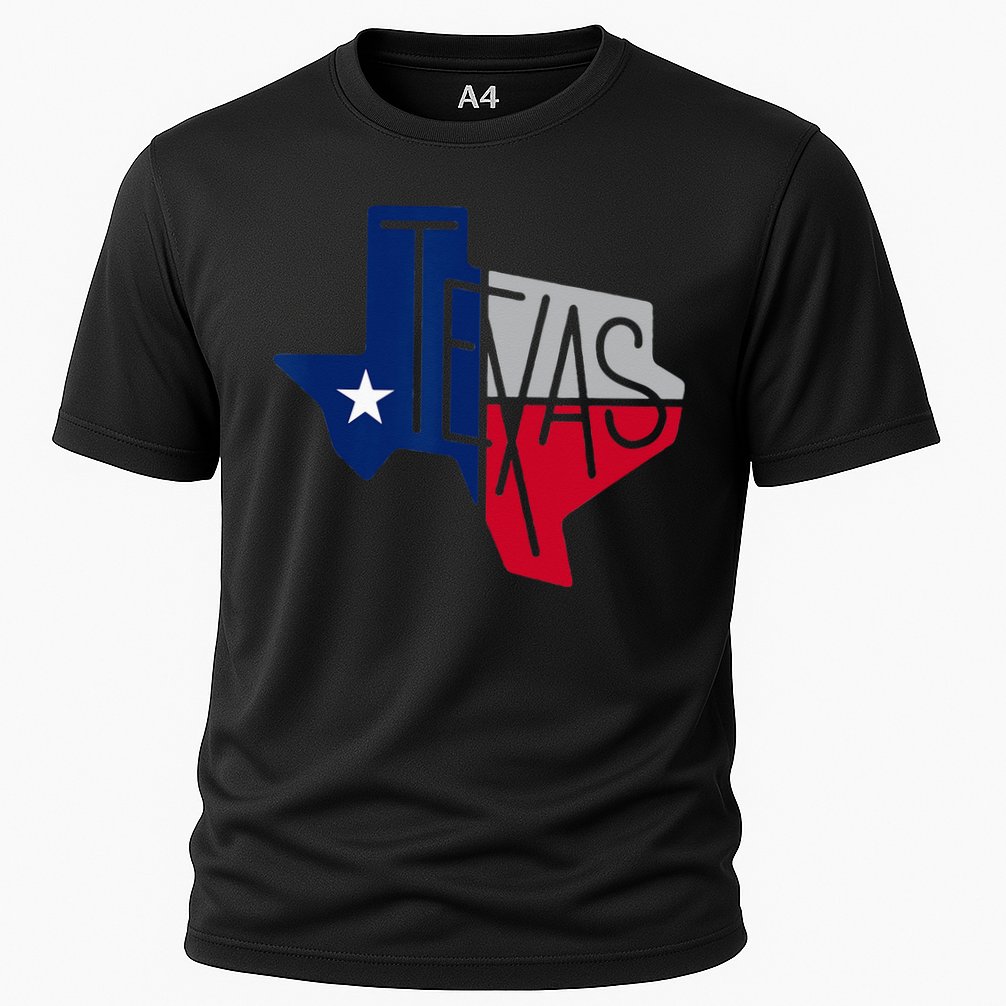 Beautiful Texas State Flag Star Silhouette Cooling Performance Crew T-Shirt