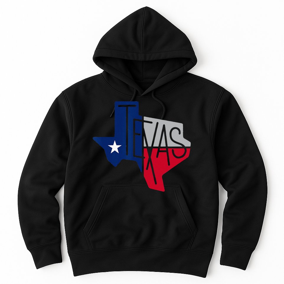 Beautiful Texas State Flag Star Silhouette Hoodie
