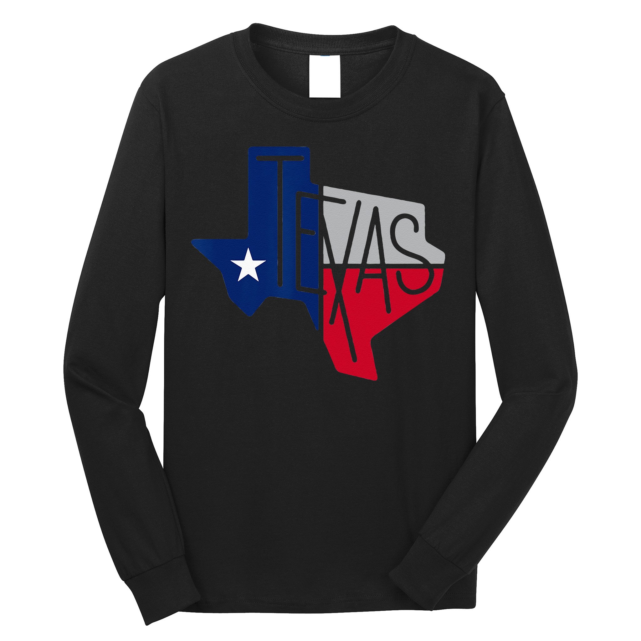 Beautiful Texas State Flag Star Silhouette Long Sleeve Shirt