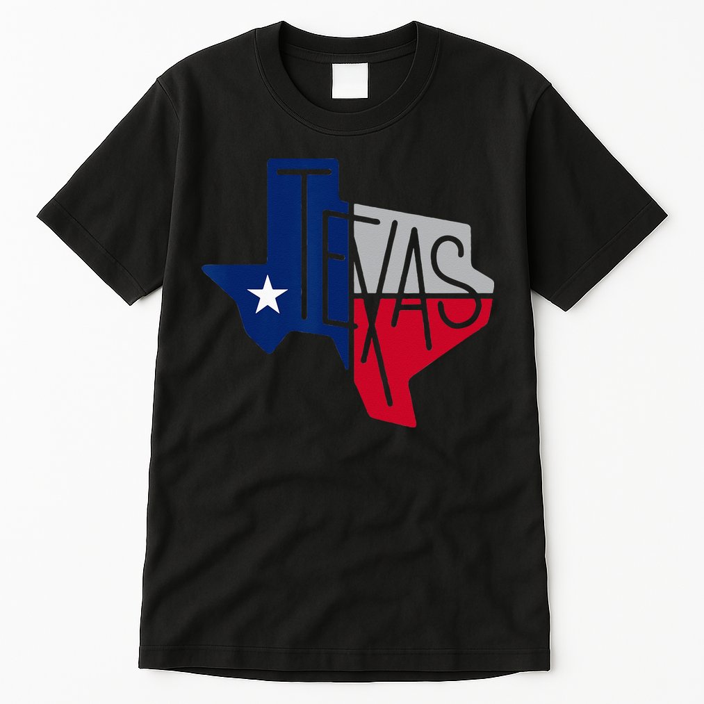 Beautiful Texas State Flag Star Silhouette Tall T-Shirt