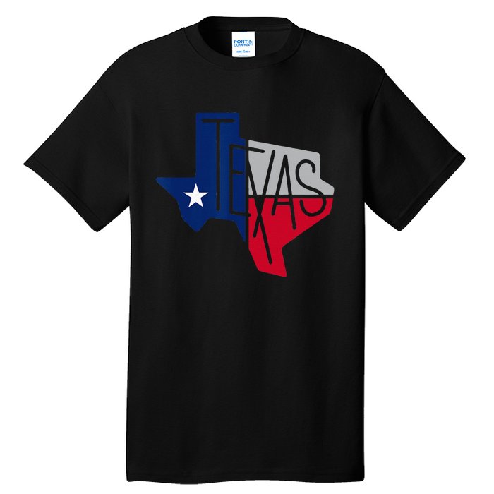 Beautiful Texas State Flag Star Silhouette Tall T-Shirt