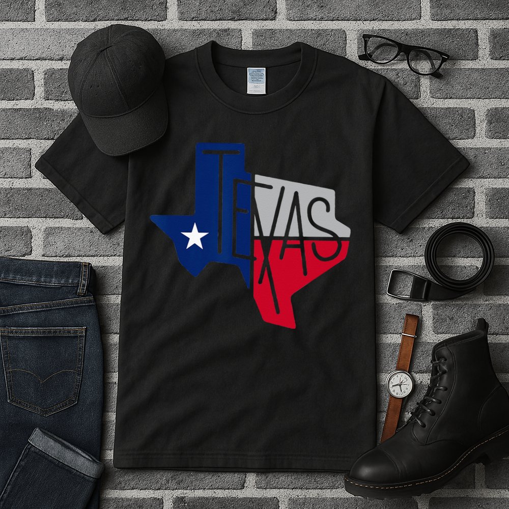 Beautiful Texas State Flag Star Silhouette Tall T-Shirt