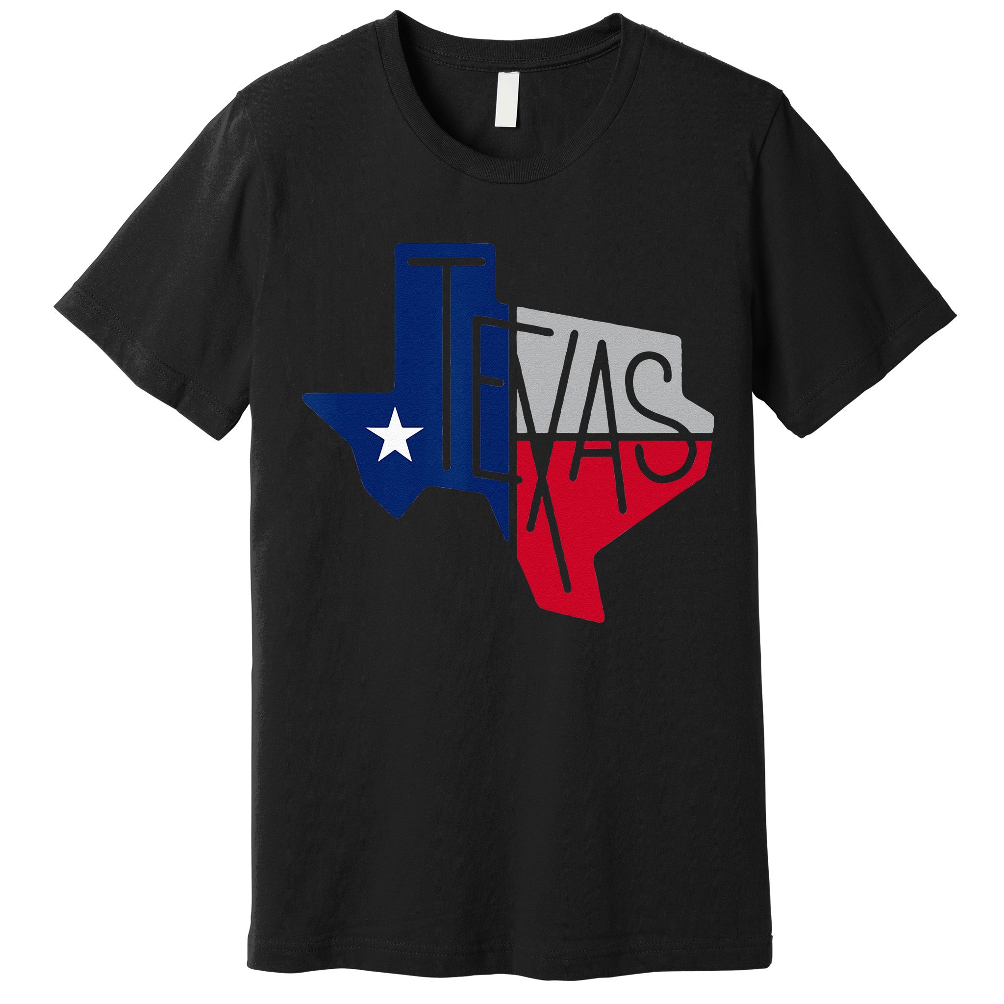 Beautiful Texas State Flag Star Silhouette Premium T-Shirt