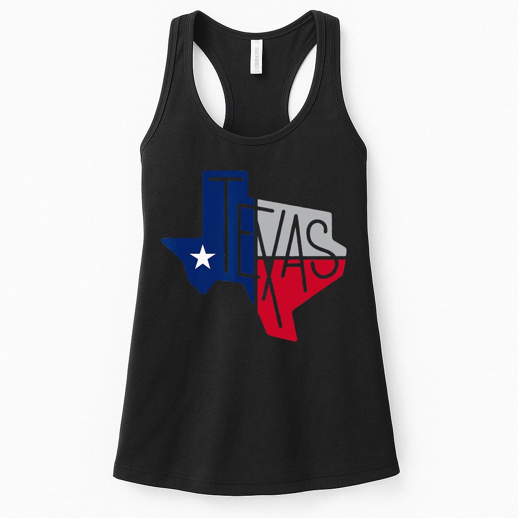 Beautiful Texas State Flag Star Silhouette Womens Tank Top