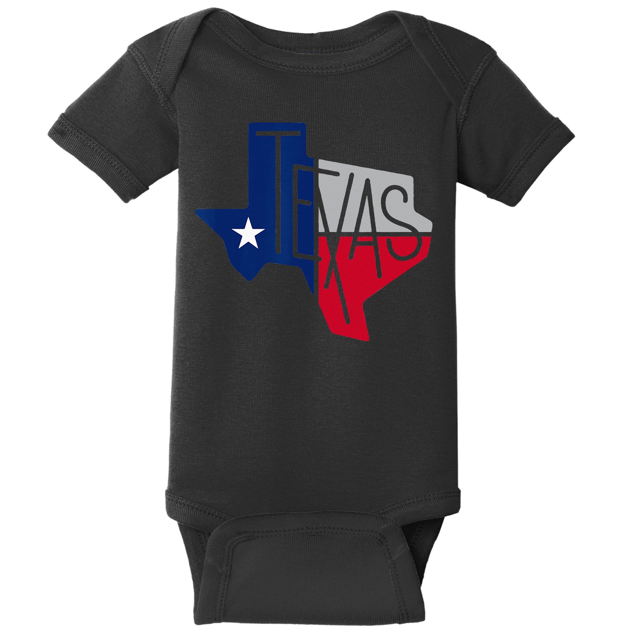 Beautiful Texas State Flag Star Silhouette Baby Bodysuit
