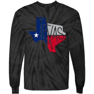 Beautiful Texas State Flag Star Silhouette Tie-Dye Long Sleeve Shirt