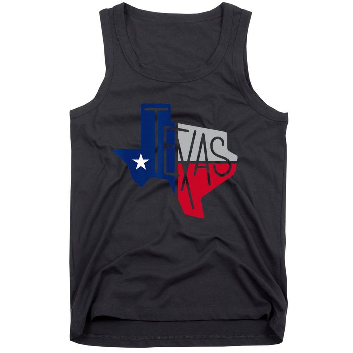 Beautiful Texas State Flag Star Silhouette Tank Top