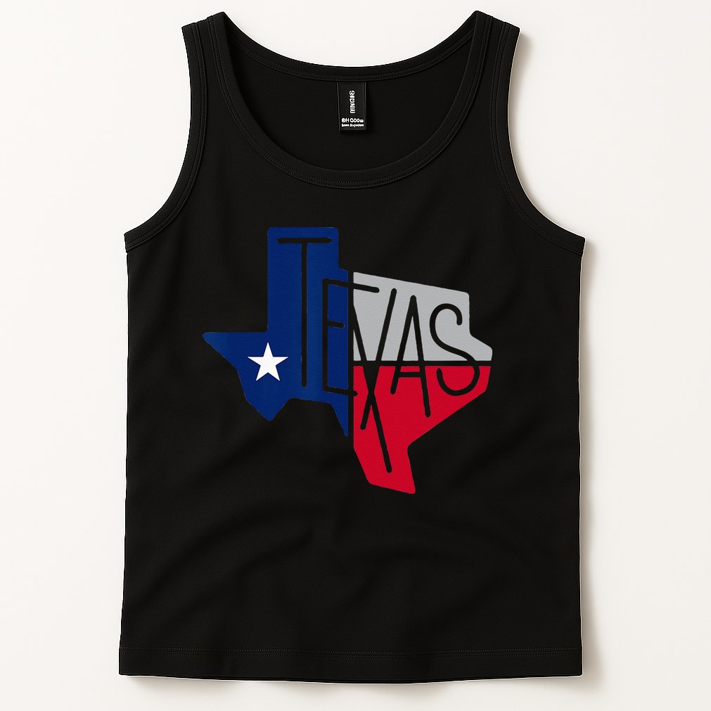 Beautiful Texas State Flag Star Silhouette Tank Top