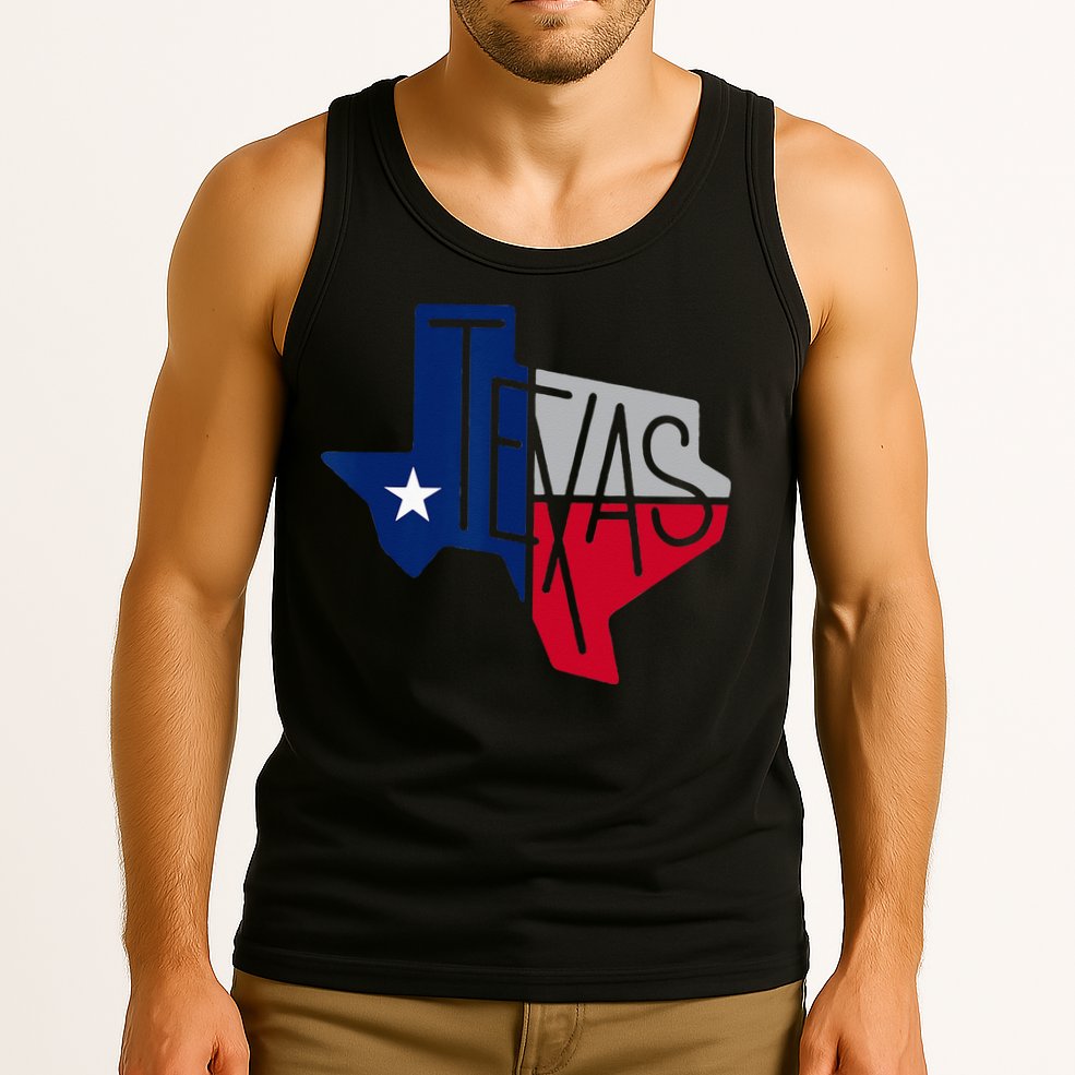 Beautiful Texas State Flag Star Silhouette Tank Top