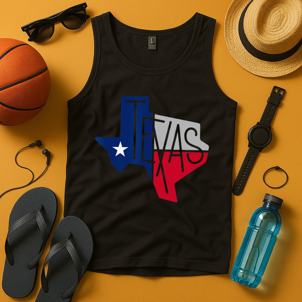 Beautiful Texas State Flag Star Silhouette Tank Top