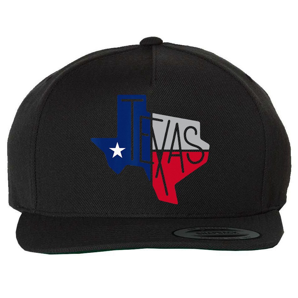 Beautiful Texas State Flag Star Silhouette Wool Snapback Cap