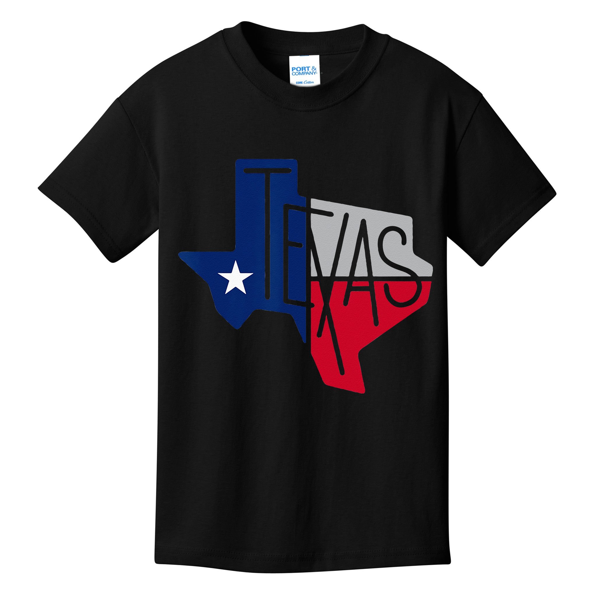 Beautiful Texas State Flag Star Silhouette Kids T-Shirt