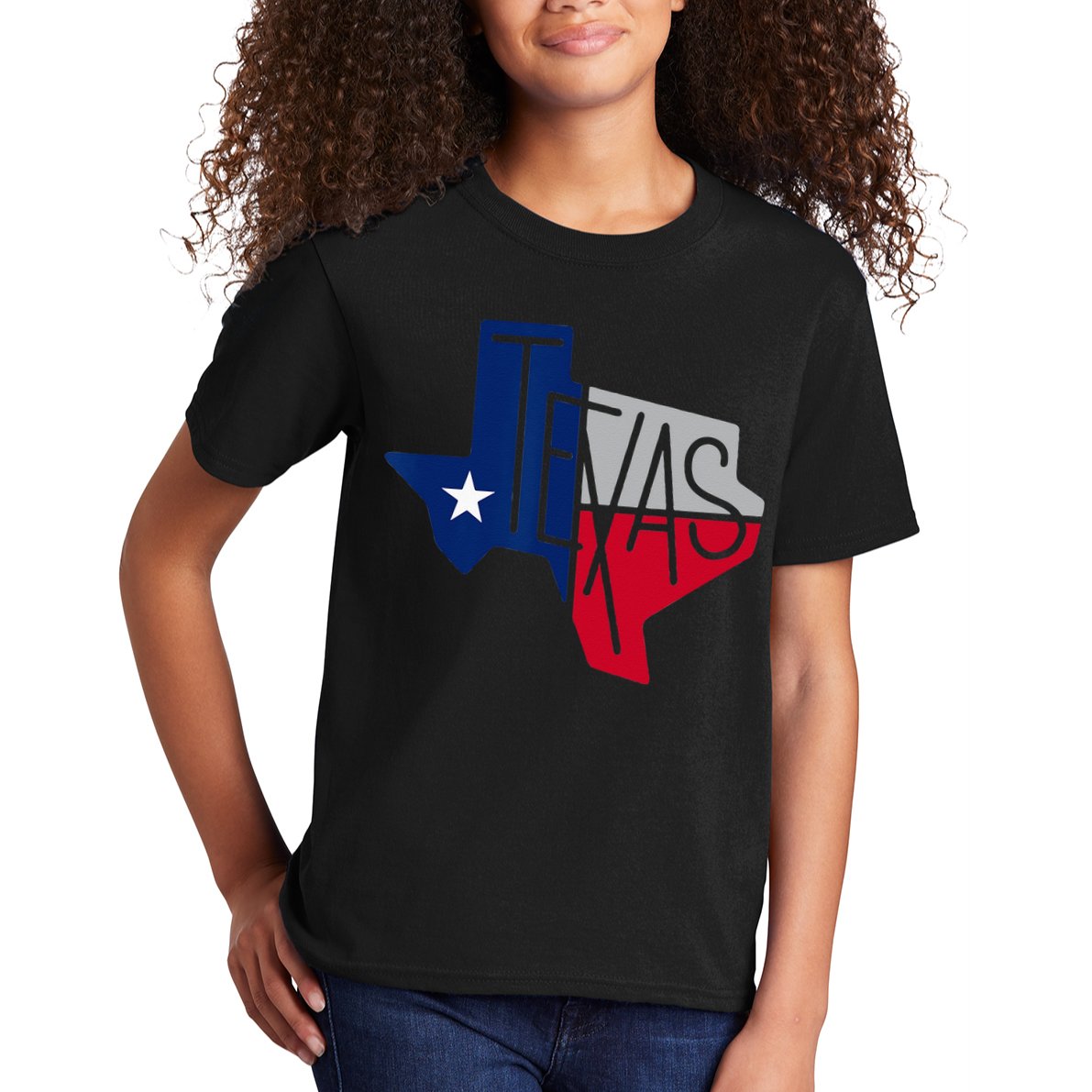 Beautiful Texas State Flag Star Silhouette Kids T-Shirt