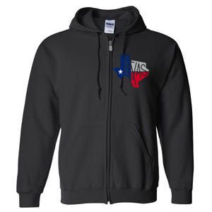 Beautiful Texas State Flag Star Silhouette Full Zip Hoodie