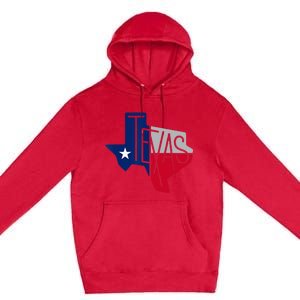 Beautiful Texas State Flag Star Silhouette Premium Pullover Hoodie