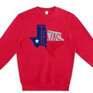 Beautiful Texas State Flag Star Silhouette Premium Crewneck Sweatshirt