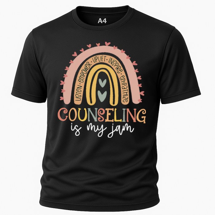Back To School Counselor Counseling Is My Jam Rainbow Cooling Performance Crew T-Shirt