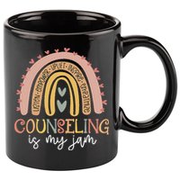 Back To School Counselor Counseling Is My Jam Rainbow 11oz C Handle Ceramic Mug