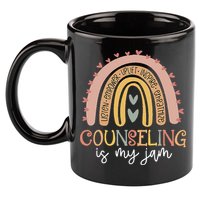 Back To School Counselor Counseling Is My Jam Rainbow 11oz C Handle Ceramic Mug