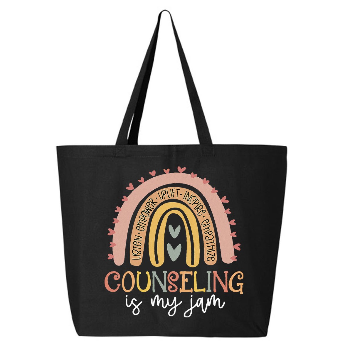 Back To School Counselor Counseling Is My Jam Rainbow 25L Jumbo Tote