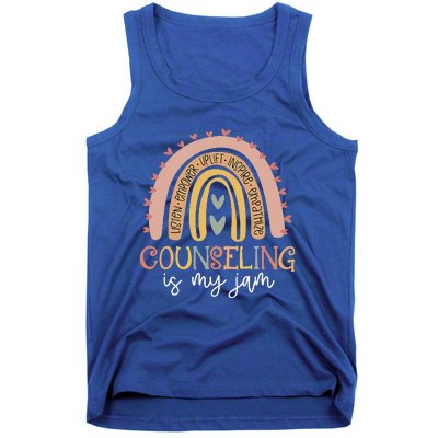 Back To School Counselor Counseling Is My Jam Rainbow Tank Top