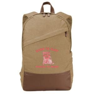 Born To Slay Forced To Work Cotton Canvas Backpack