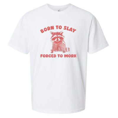 Born To Slay Forced To Work Sueded Cloud Jersey T-Shirt