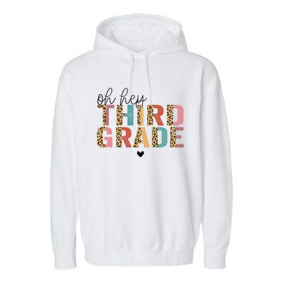 Back To School Oh Hey Third Grade First Day Teacher Student Garment-Dyed Fleece Hoodie