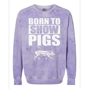 Born To Show Pigs Fuuny Colorblast Crewneck Sweatshirt