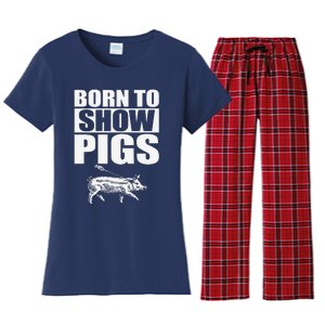 Born To Show Pigs Fuuny Women's Flannel Pajama Set