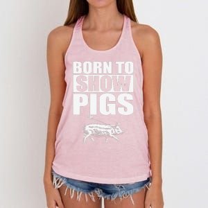 Born To Show Pigs Fuuny Women's Knotted Racerback Tank