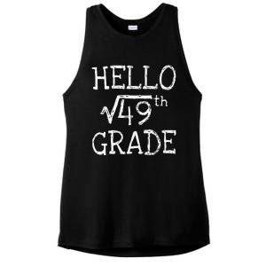 Back To School 7th Grade Square Root Of 49 Math Teacher Ladies PosiCharge Tri-Blend Wicking Tank