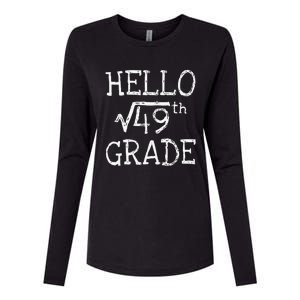 Back To School 7th Grade Square Root Of 49 Math Teacher Womens Cotton Relaxed Long Sleeve T-Shirt