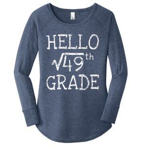 Back To School 7th Grade Square Root Of 49 Math Teacher Women's Perfect Tri Tunic Long Sleeve Shirt