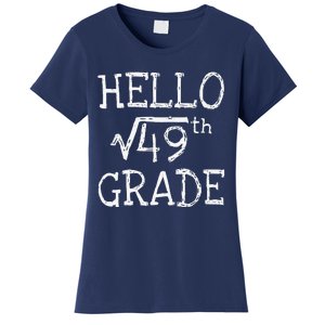 Back To School 7th Grade Square Root Of 49 Math Teacher Women's T-Shirt