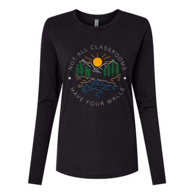 Back To School Not All Classrooms Have Four Walls Nature Womens Cotton Relaxed Long Sleeve T-Shirt