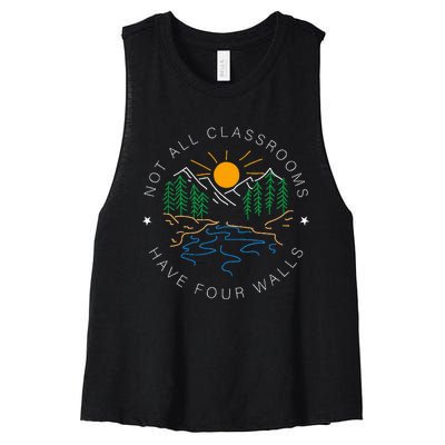 Back To School Not All Classrooms Have Four Walls Nature Women's Racerback Cropped Tank